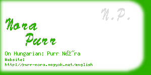 nora purr business card